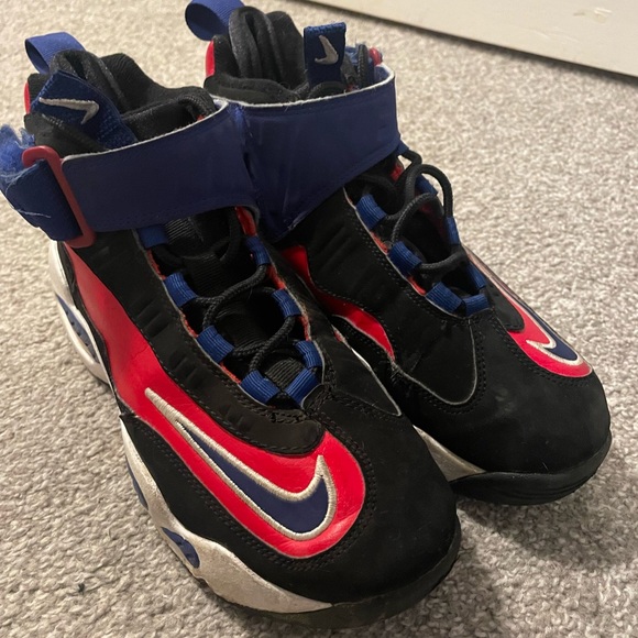Nike Red and Black High-Top Sneakers Ken Griffey #24 - Picture 1 of 6